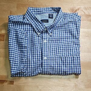 IZOD Men's XXL Plaid Short Sleeve Button-Down Shirt